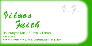 vilmos fuith business card